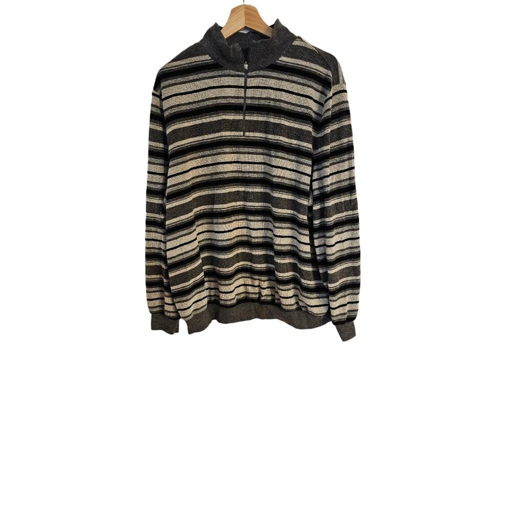 woman's Alfred Dunner 3x Terry cloth pull over  black gray quarter zip‎
